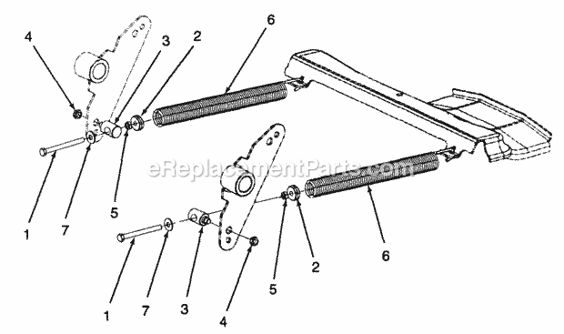 Lift Assist Spring Diagram and Parts List for Z48L 53AC365M100, 53BA1D5M100 Cub Cadet Lawn Mower